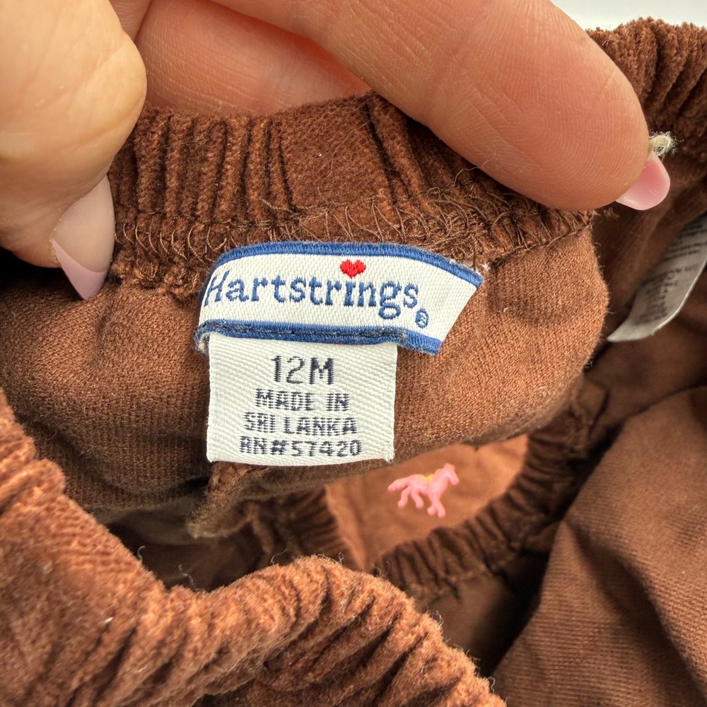 Hartstrings 12M Embroidered Horse Dress 3 Pc Set Pink Brown Baby Girl Outfit - Picture 10 of 16